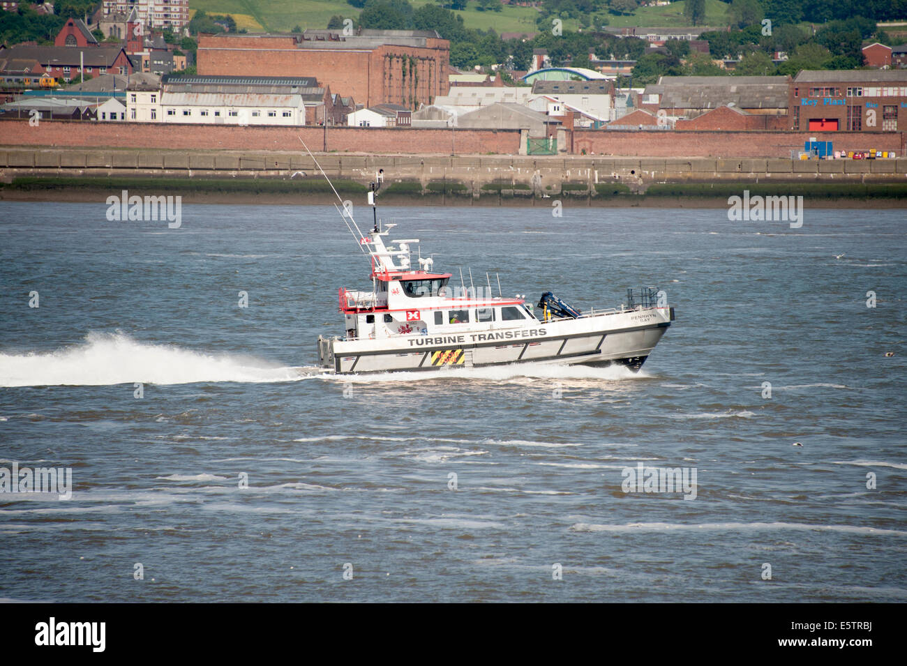 Wind Turbine Crew Transfer Schiff Boot Schiff Stockfoto