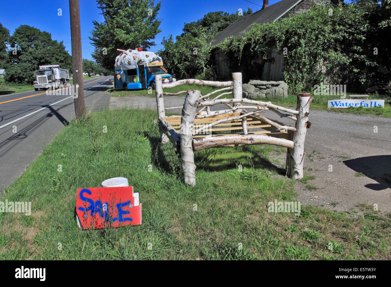 Am Straßenrand Rastplatz Long Island New York Stockfoto