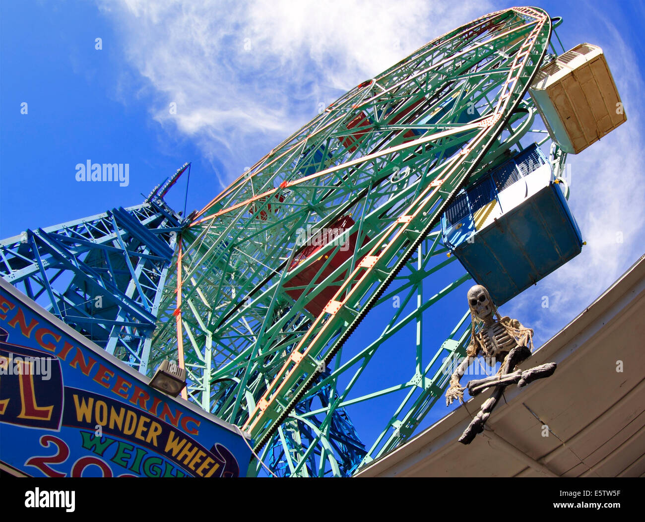 Berühmte Coney Island Wonder Wheel Brooklyn in New York Stockfoto