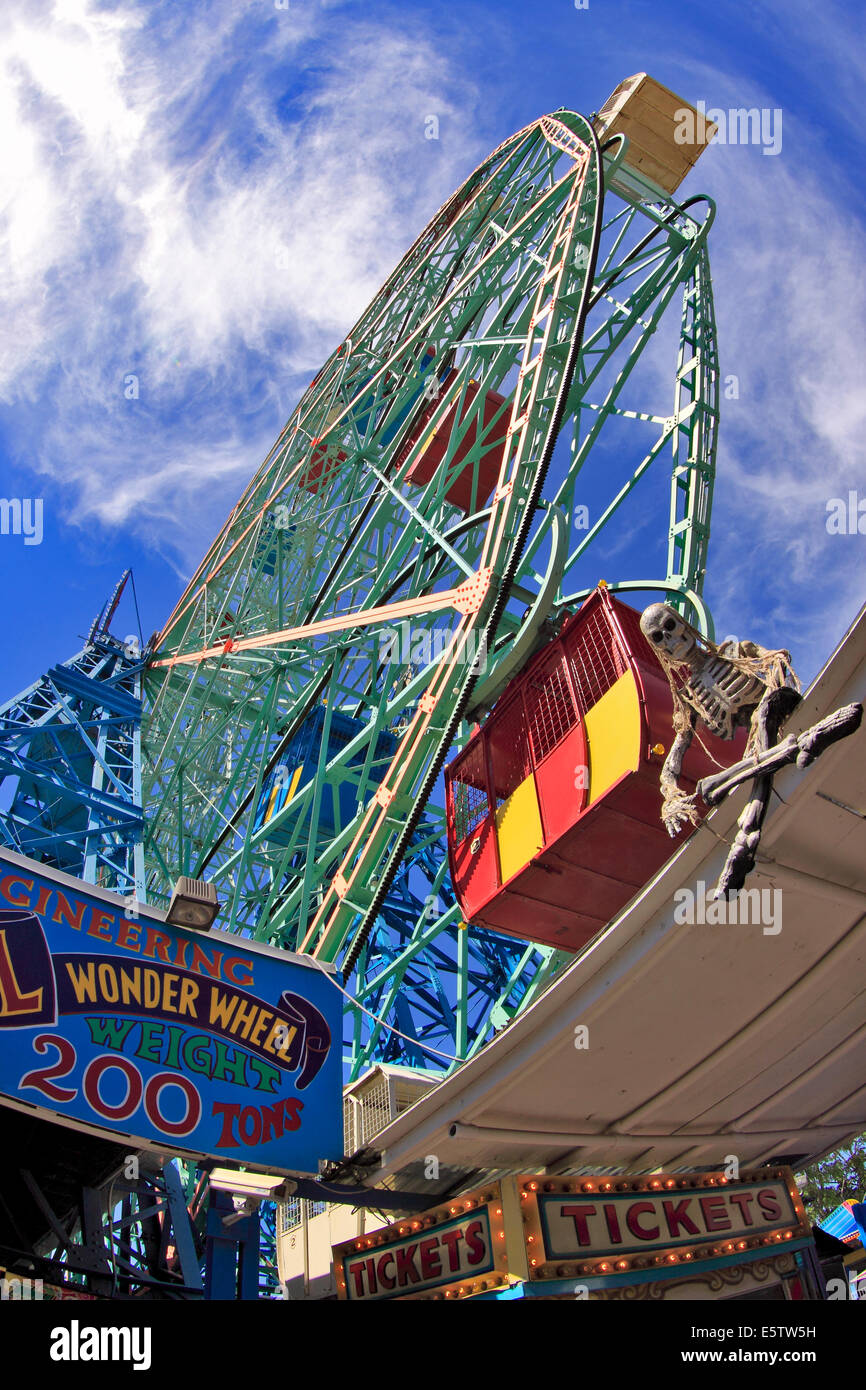 Coney Island Wonder Wheel Stockfoto