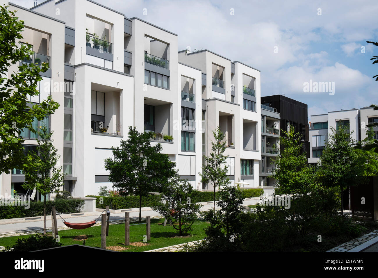 Luxus Apartment Neubauten am Marthashof in gentrified Bezirk Prenzlauer Berg Berlin Deutschland Stockfoto