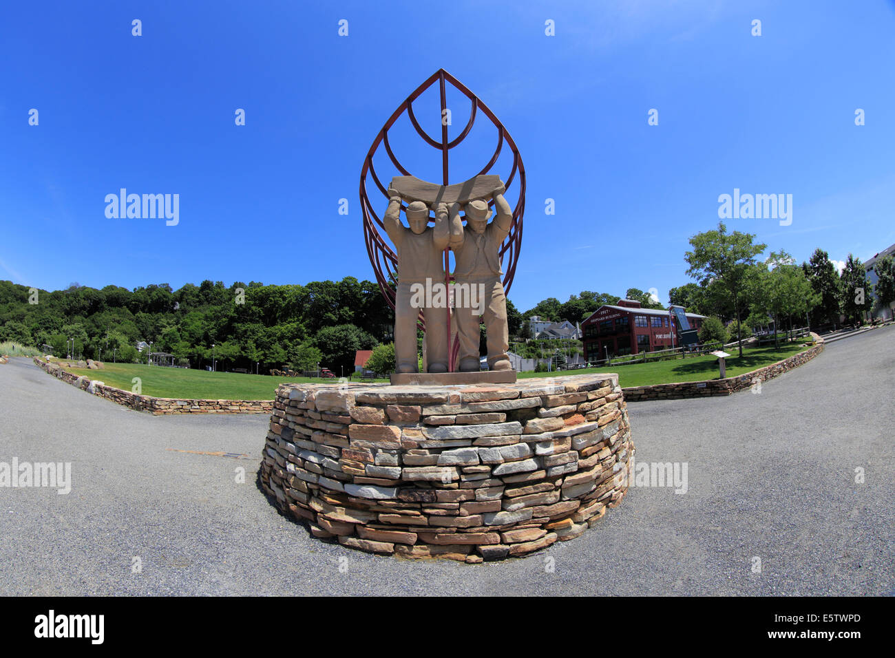 Schiff Erbauer Denkmal Port Jefferson Harbor Long Island New York Stockfoto