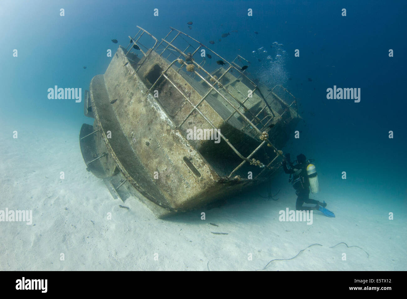 Kleine Power Boot Wrack östlich von Bolifushi in South Male "Atoll Stockfoto