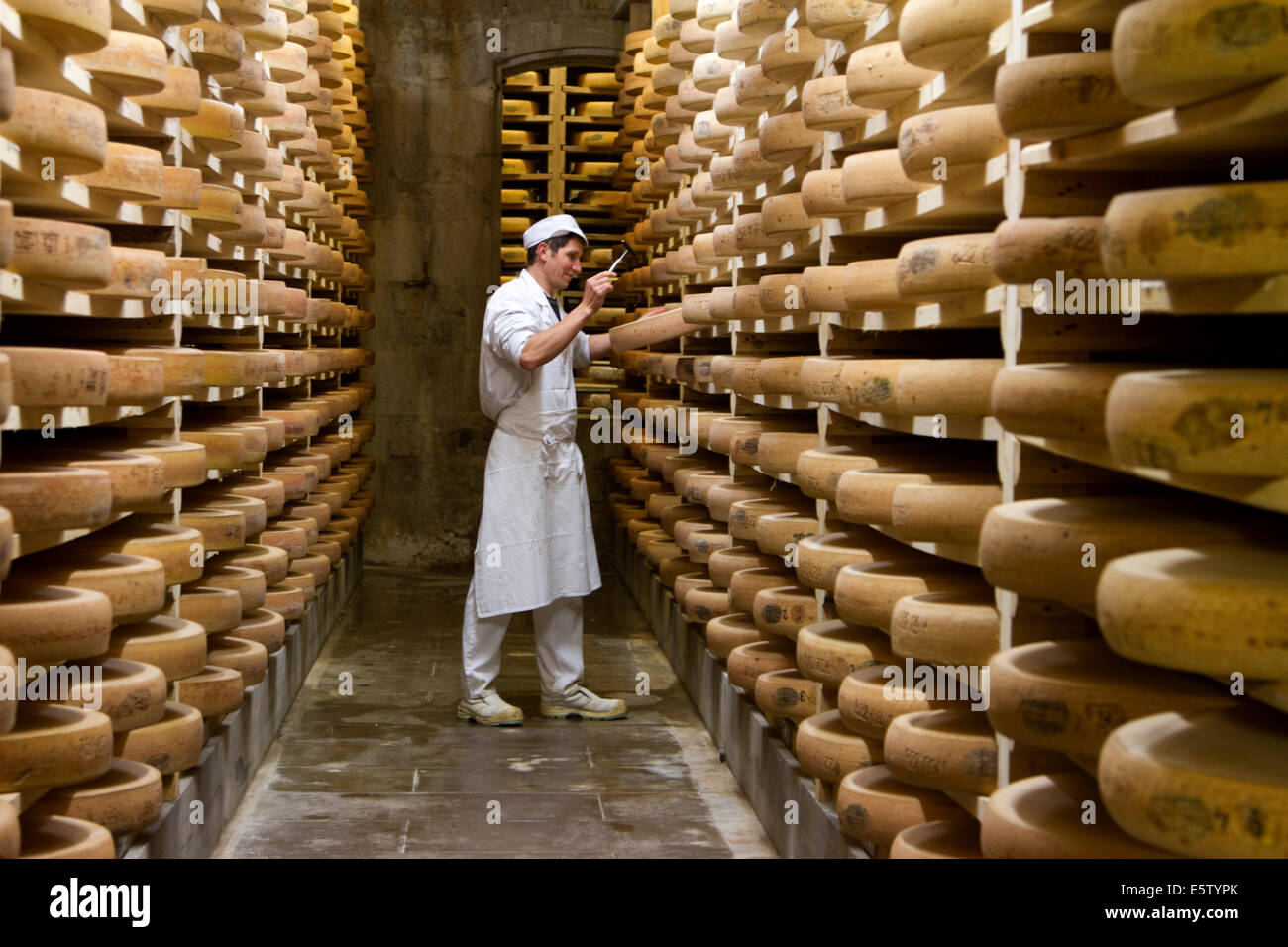 Comté Käsekeller Fort Saint Antoine im Jura Stockfoto
