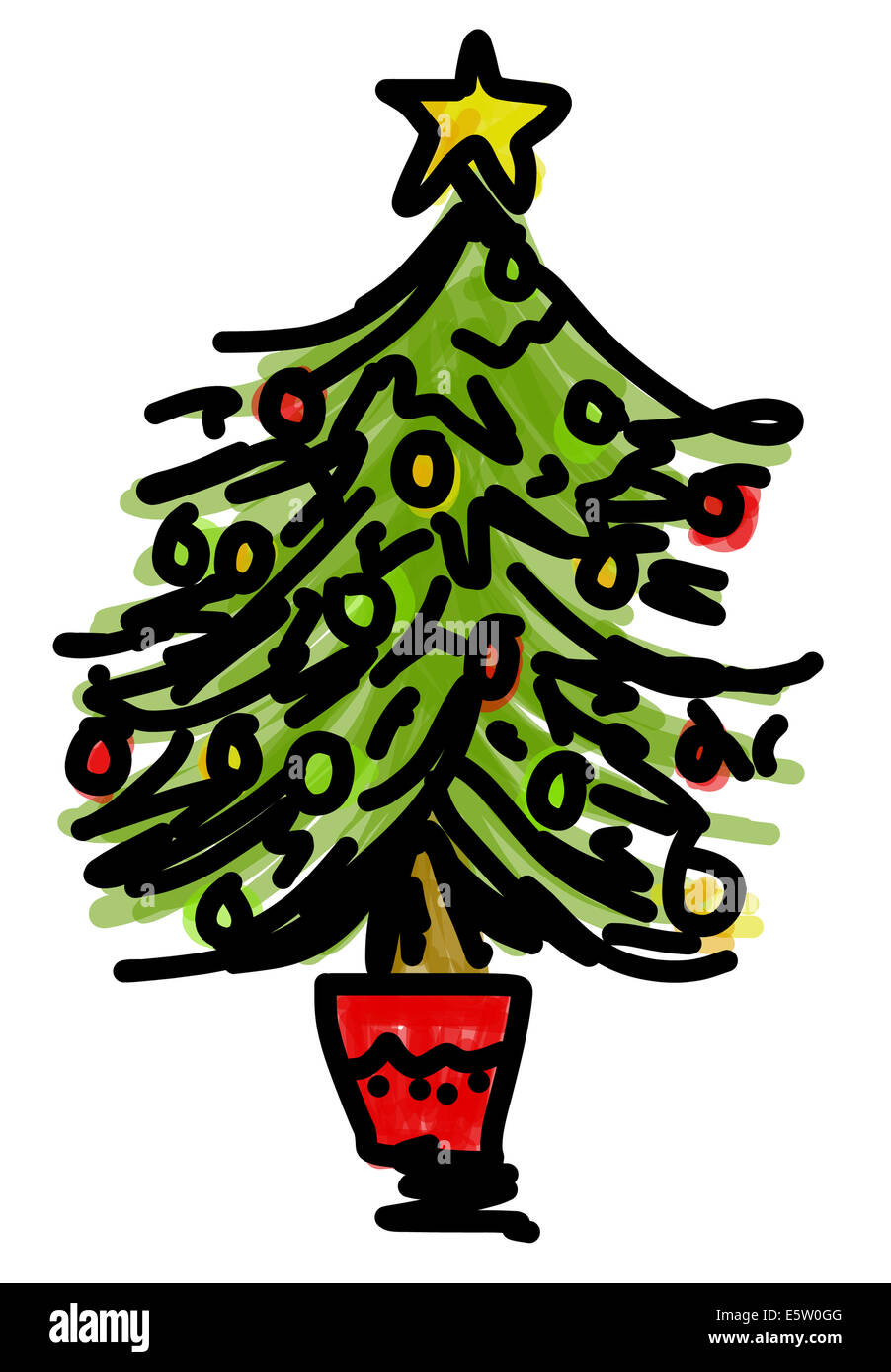 Abbildung: ein Weihnachtsbaum Stockfoto