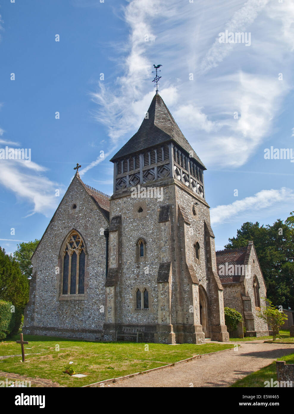 Str. Peters Kirche, Ovington, Hampshire, England Stockfoto