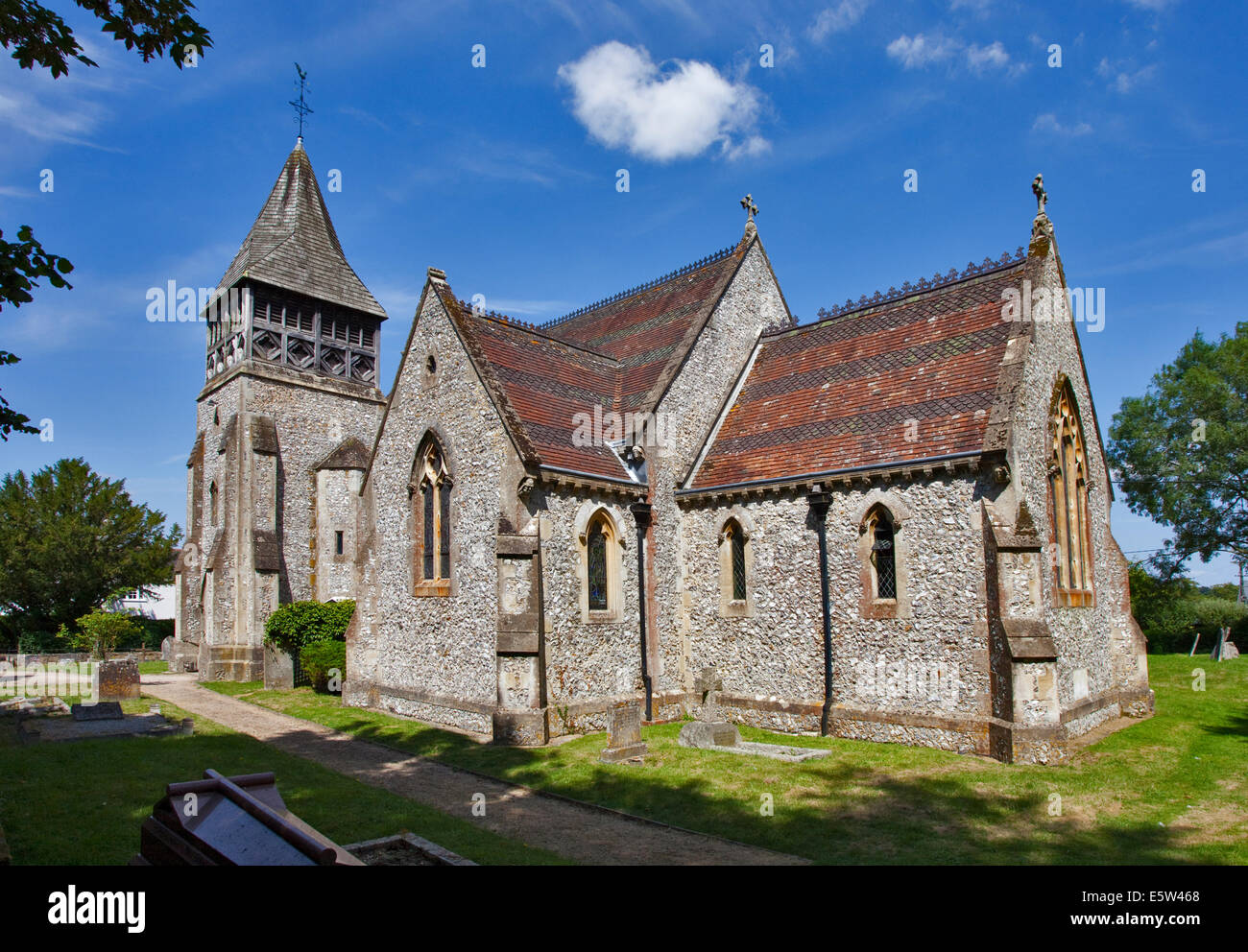 Str. Peters Kirche, Ovington, Hampshire, England Stockfoto