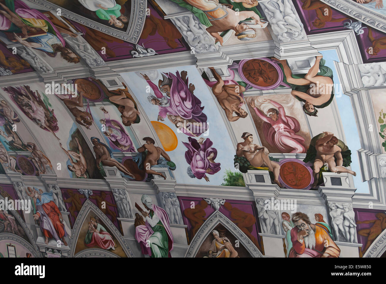 Englisch Märtyrer Kirche, Kopie von der Decke der Sixtinischen Kapelle Stockfoto