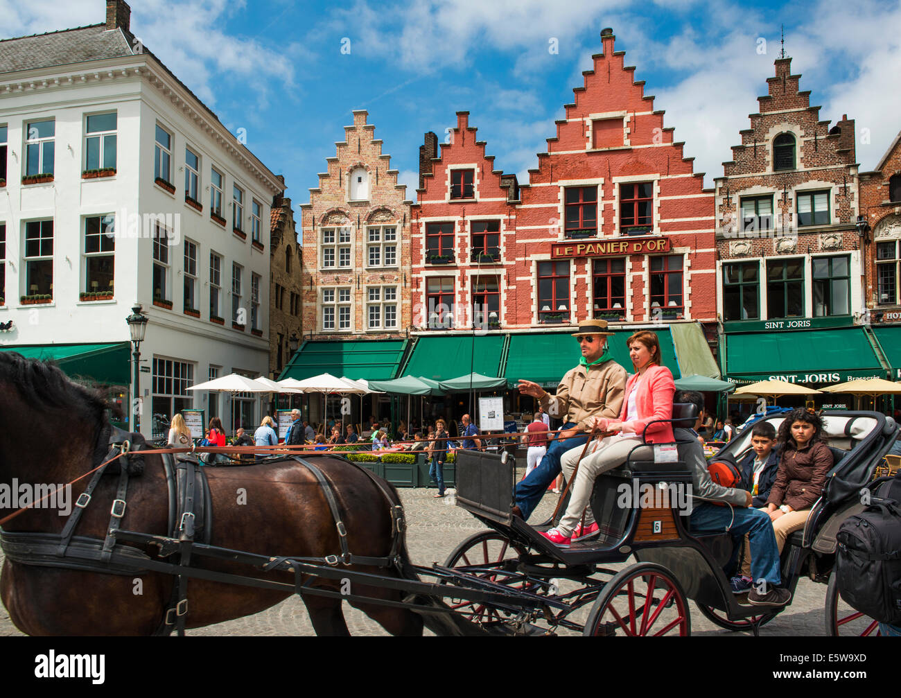 Marktplatz Markt Nordseite Brügge, Belgien Stockfoto