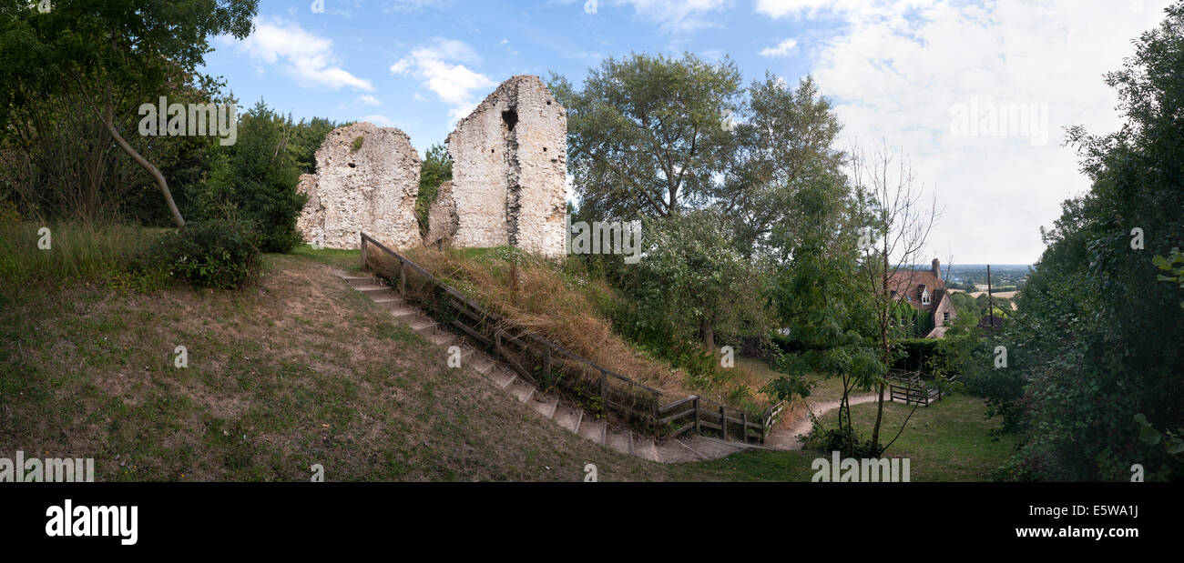 Ecke bleibt des 12. Jahrhunderts normannische Burg Sutton Valence Burg auf den Knoll-Spur von einem Hügel über der Weald of Kent Stockfoto