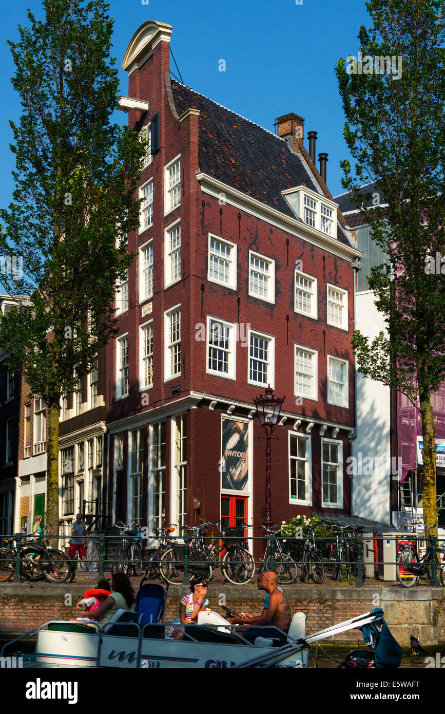 Häuser an den Grachten, Amsterdam, Holland, Niederlande Stockfoto