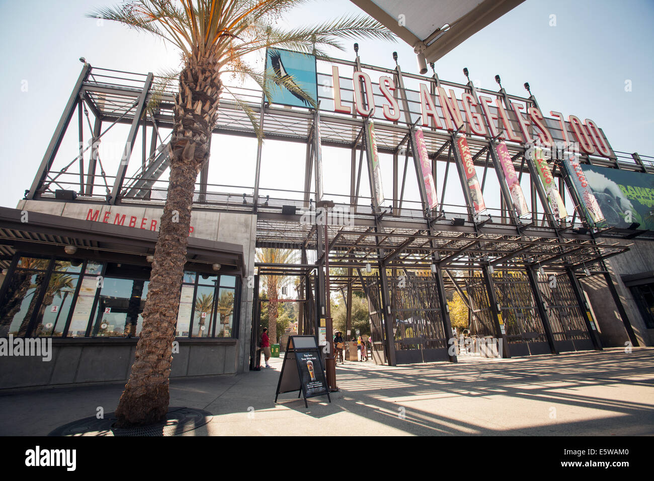 Einen Überblick über den Eingang zum Zoo von Los Angeles. Stockfoto