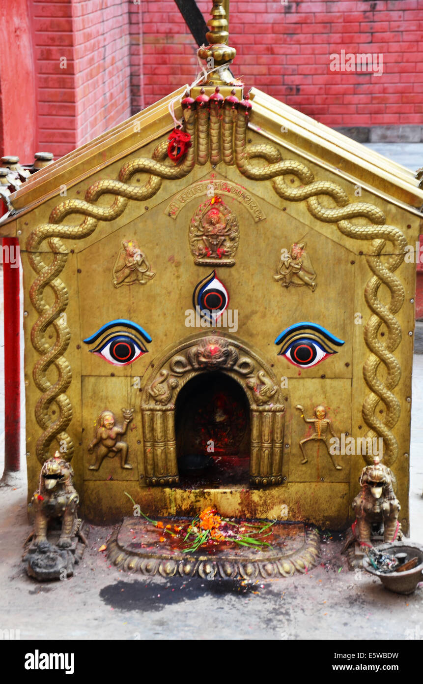 Augen der Weisheit auf Spielhoelle in Thamel Kathmandu-Nepal Stockfoto