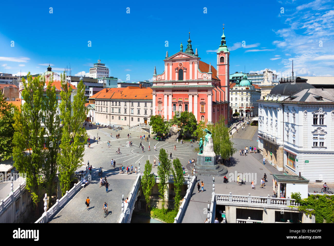 Preseren-Platz, Ljubljana, Hauptstadt von Slowenien. Stockfoto