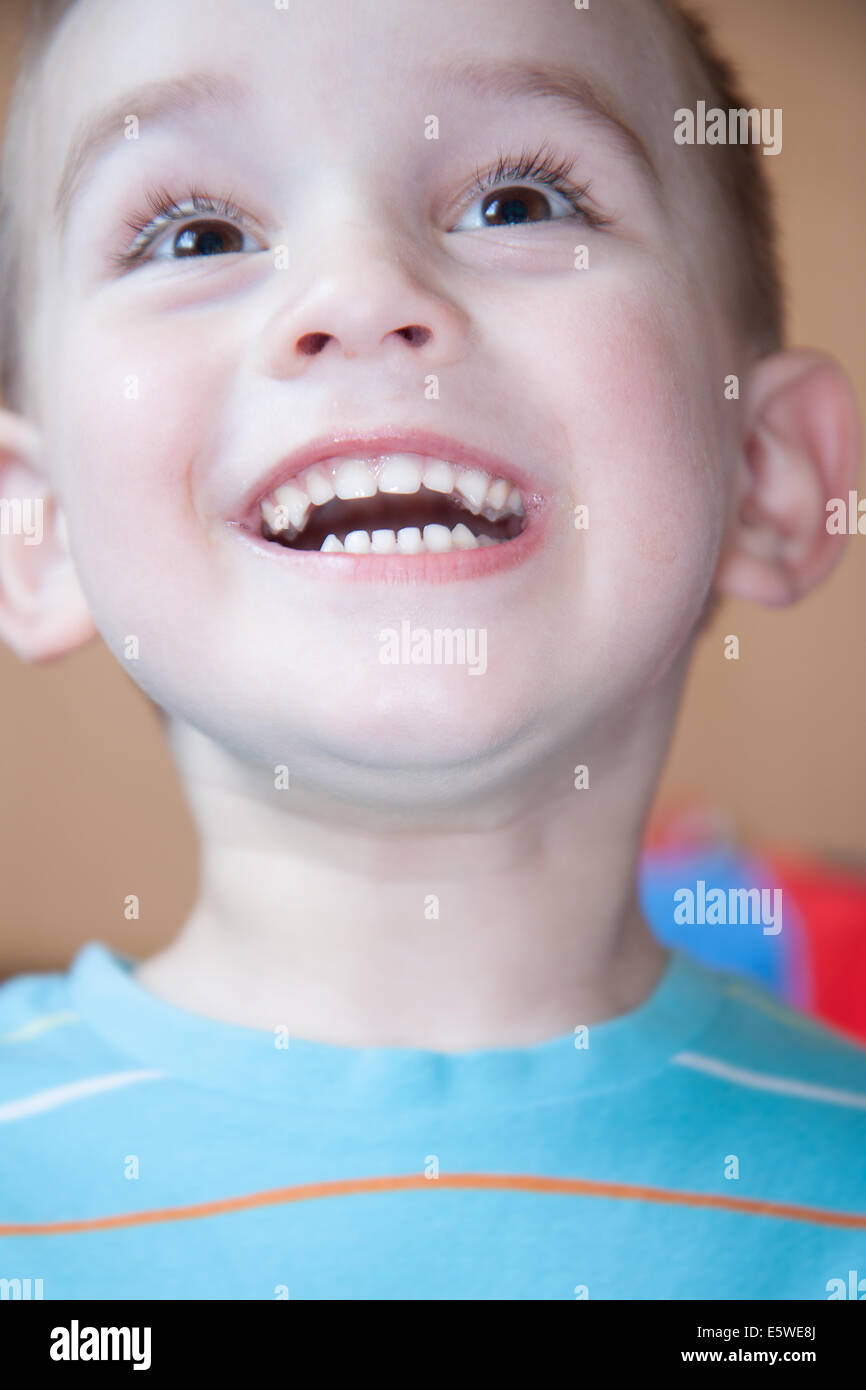 Detail des Gesicht Junge zu Hause - glücklich Stockfoto