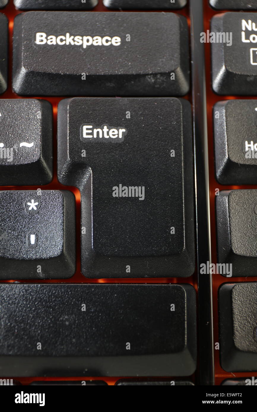 Enter-Taste auf einer Tastatur Stockfoto