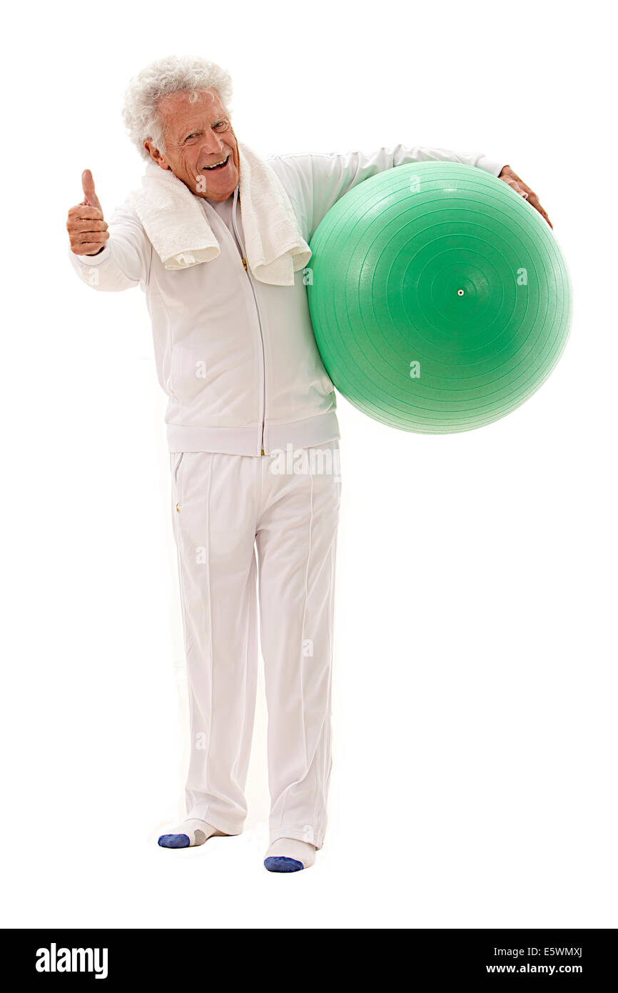 ÄLTERE PERSON, DIE AUSÜBUNG EINER SPORTS Stockfoto