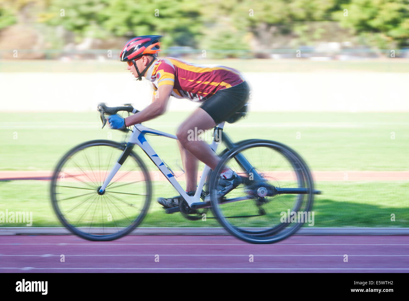 Radfahrer in Para-Athletiktraining Stockfoto