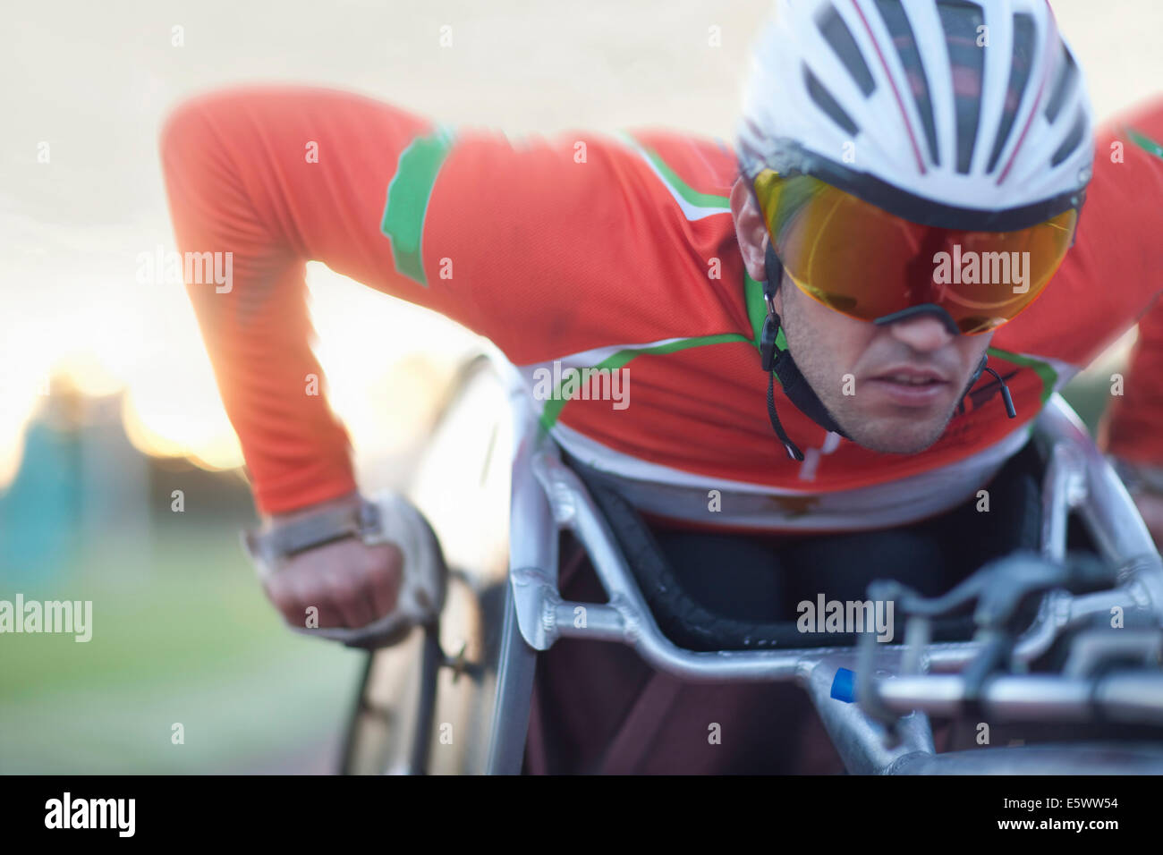 Der Athlet im Para-sportlichen Wettkampf hautnah Stockfoto