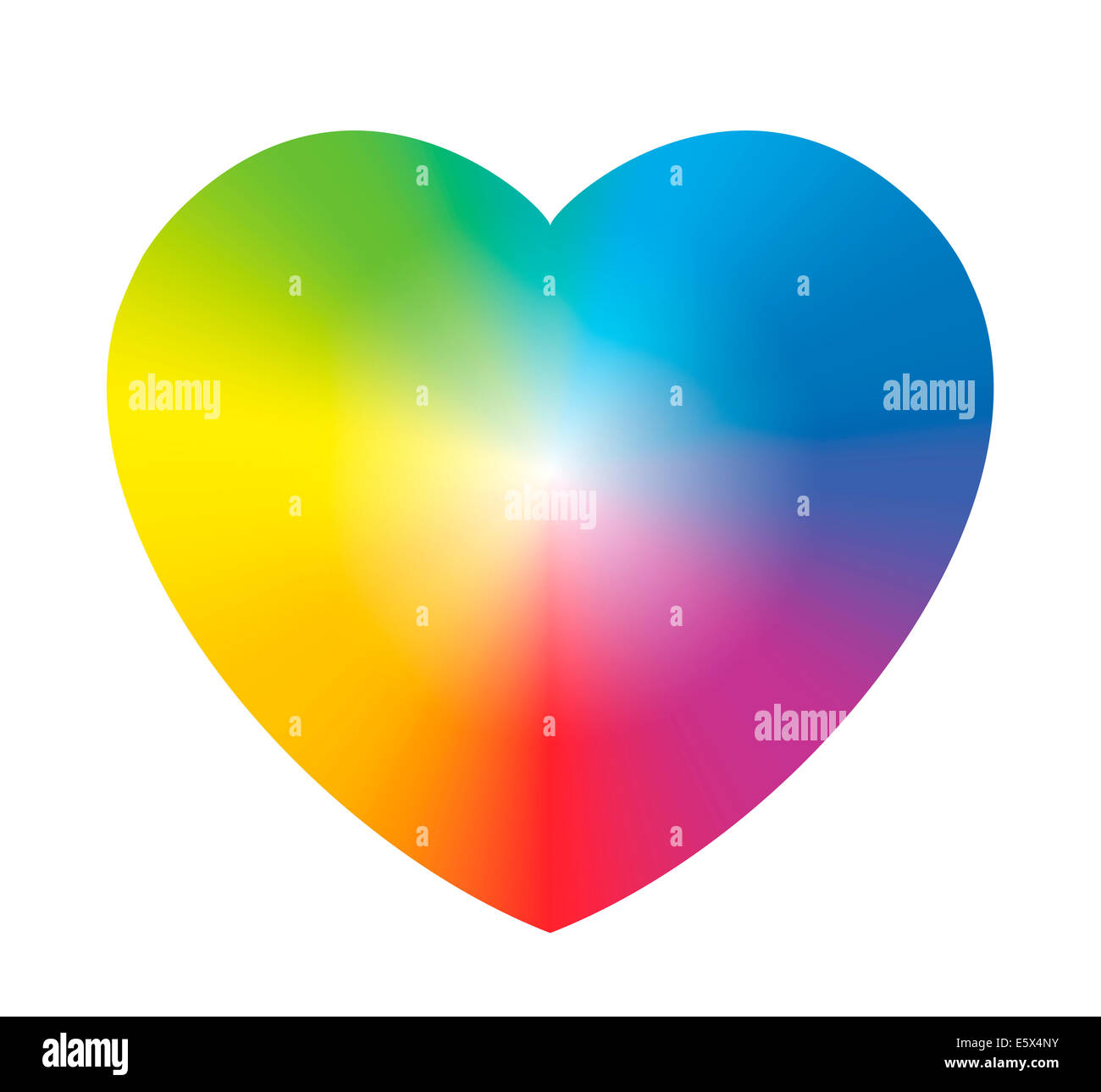 Regenbogen Farbe Farbverlauf Herz. Stockfoto