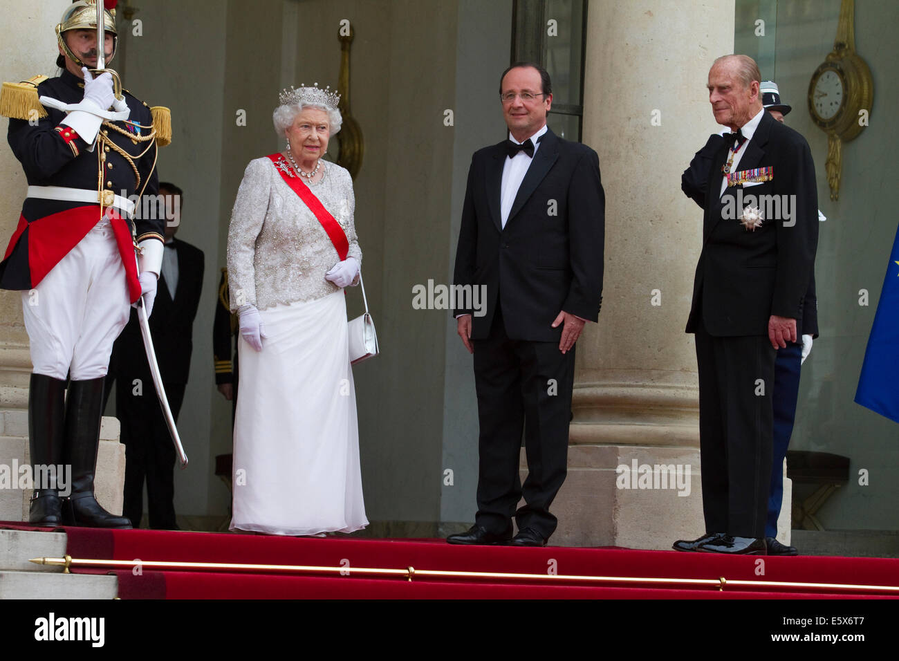 Staatliche Dinner zu Ehren von Königin Elizabeth II, veranstaltet von der französische Präsident Francois Hollande Stockfoto
