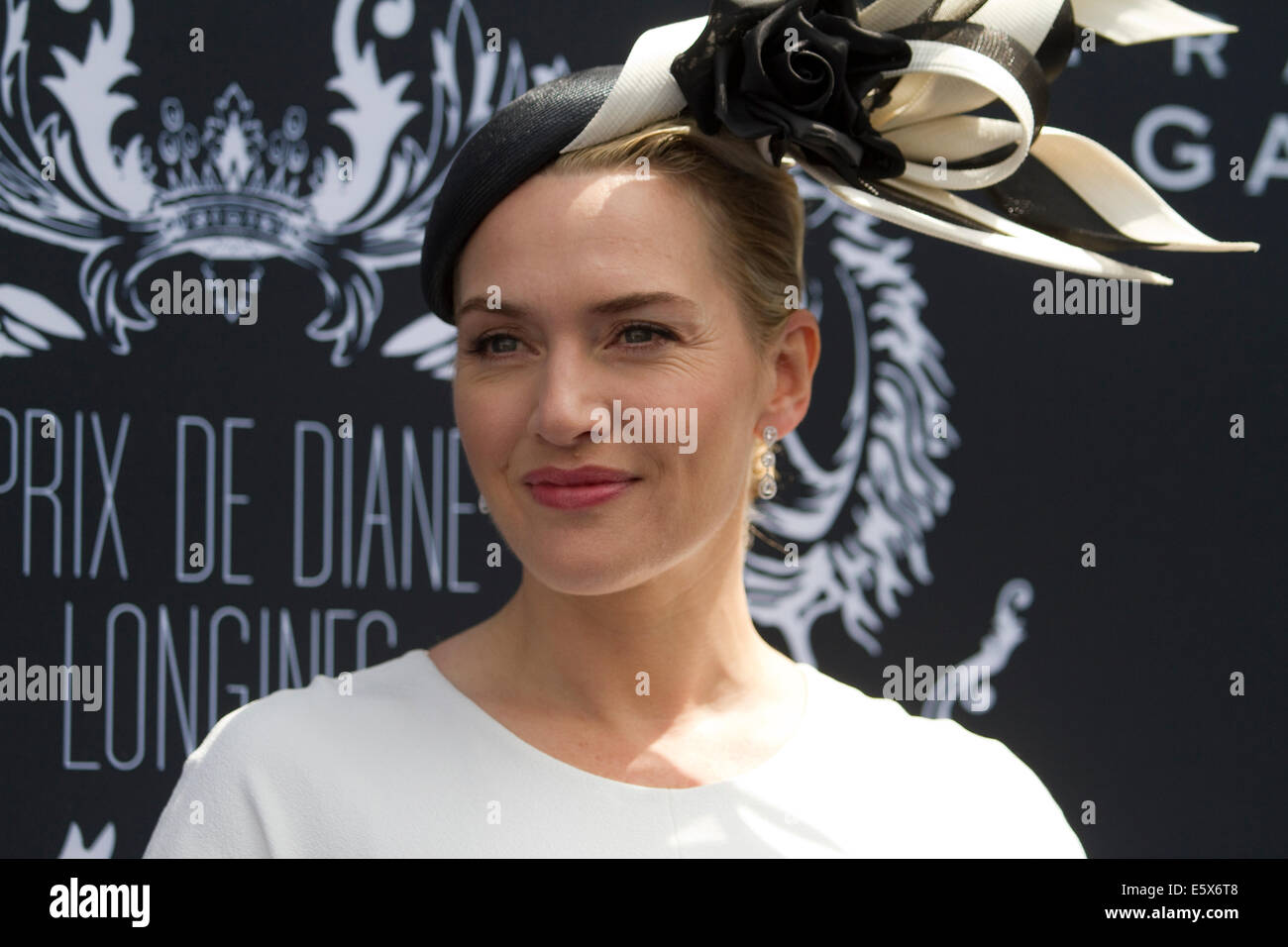 Kate Winslet Teilnahme an der Prix de Diane Longines, Chantilly 15. Juni 2014 Stockfoto