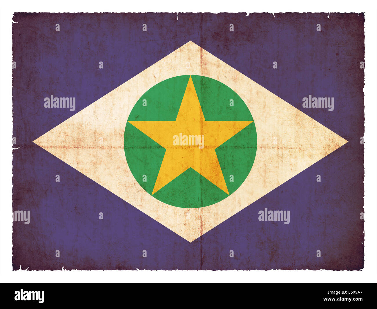 Flagge des brasilianischen Bundesstaates Mato Grosso im Grunge-Stil erstellt Stockfoto