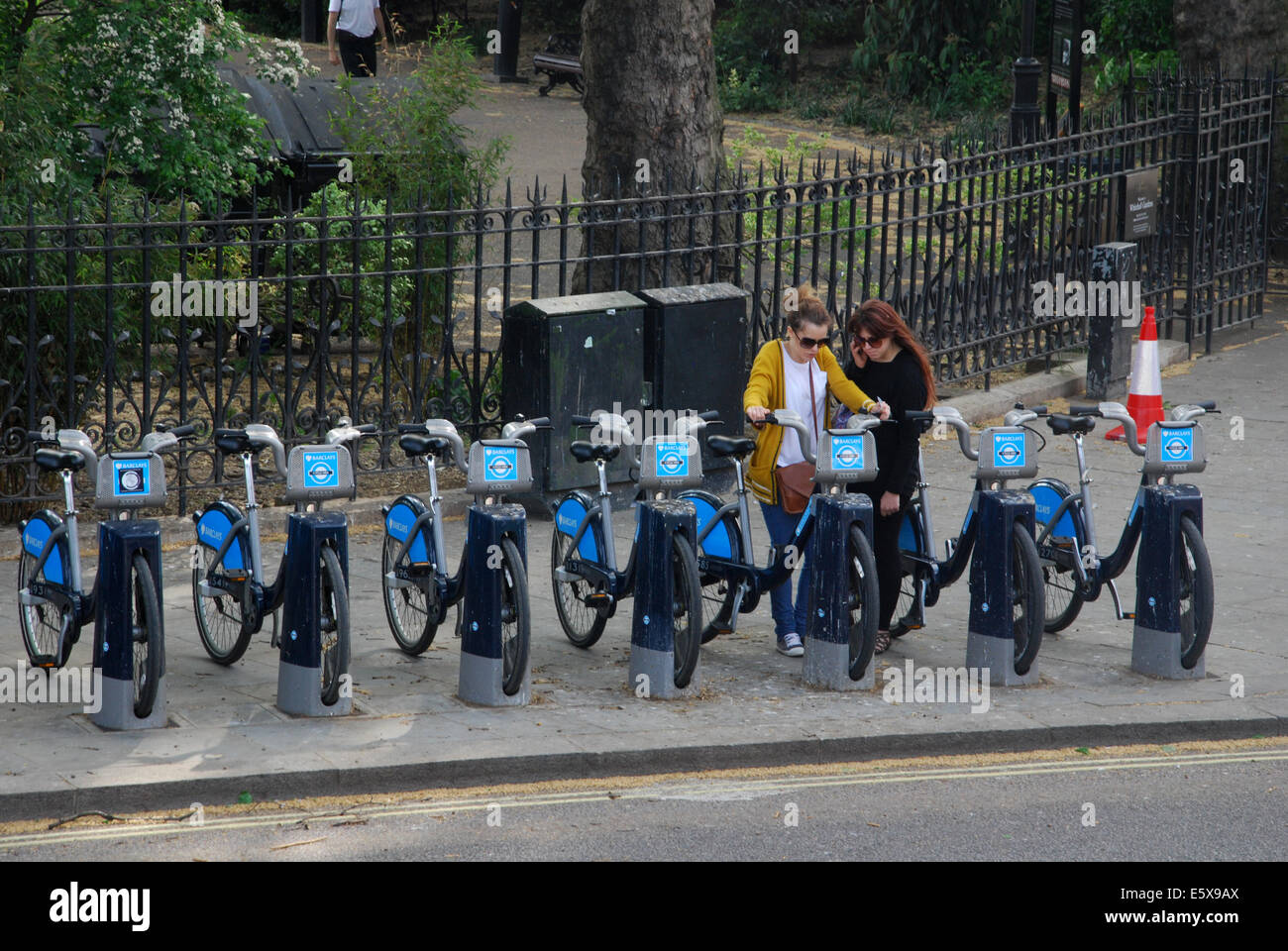 Barclays-Fahrrad-Schema im Londoner West End Stockfoto