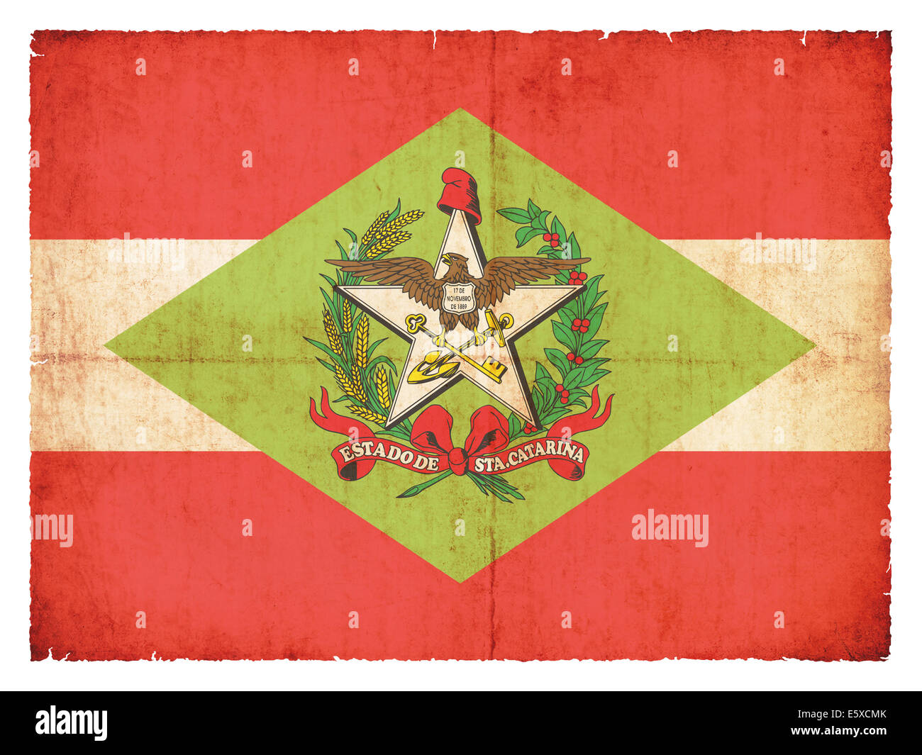 Flagge des brasilianischen Bundesstaates Santa Catarina im Grunge-Stil erstellt Stockfoto