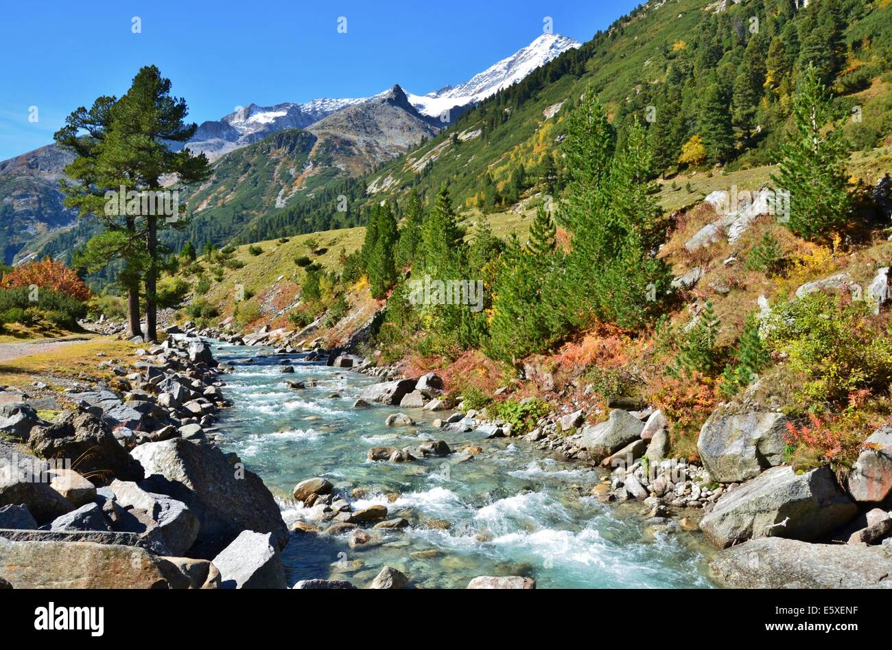 Der Naturpark Hochalpen Zillertaler Alpen ist ein Hochgebirgspark im wahrsten Sinne des Wortes. Stockfoto