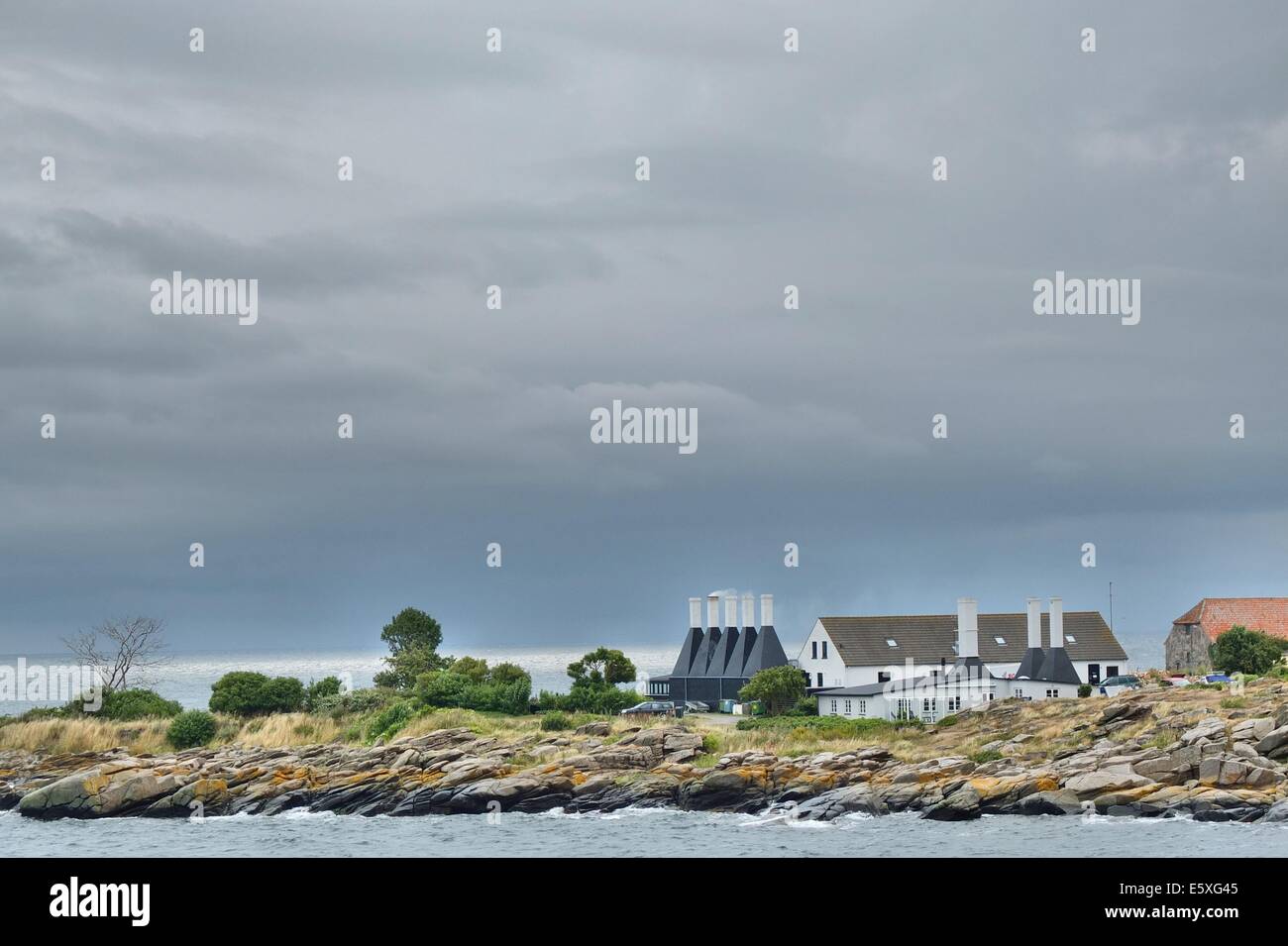 Dänemark, Insel Bornholm Fotos vom 1. bis zum 5. August 2014.  Im Bild: Hering-Räucherei in der Svaneke-Stadt Stockfoto