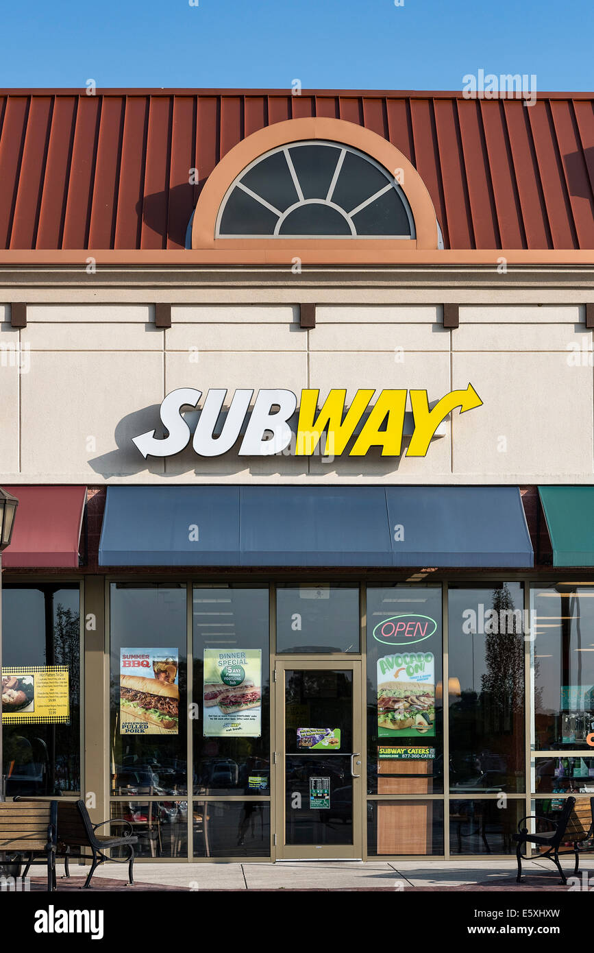 Subway Sandwiches Fast-Food Store, Mount Stinklorbeer, New Jersey, USA Stockfoto
