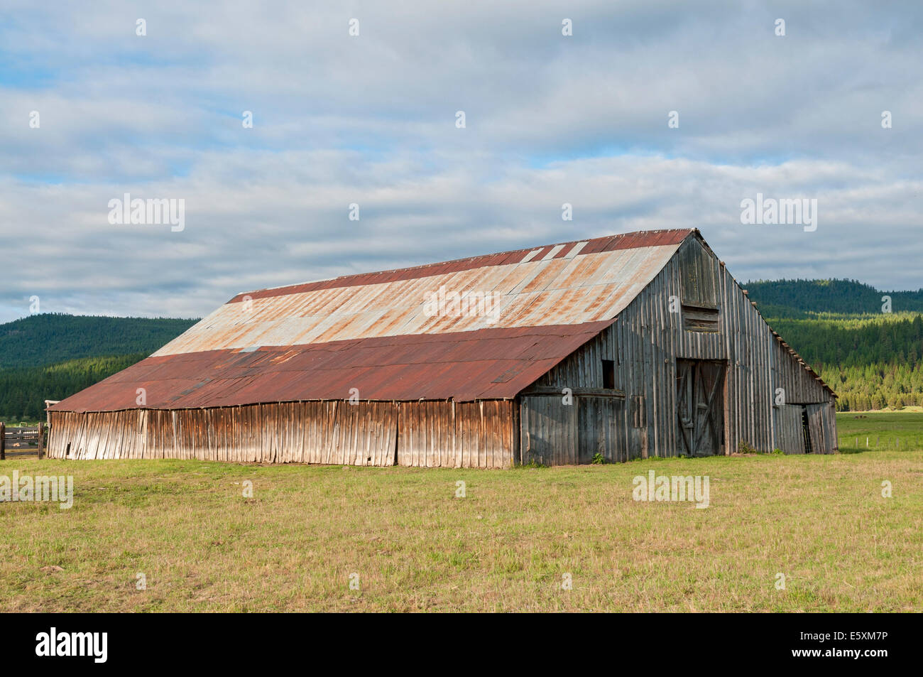 Oregon, Baker County, Whitney Valley Ranch Scheune Stockfoto