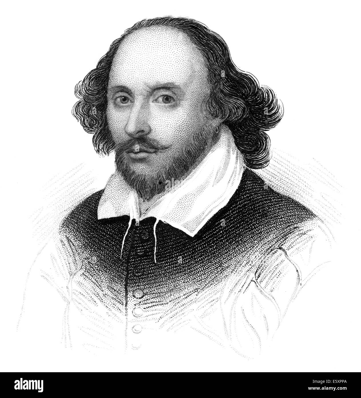 Porträt von William Shakespeare, 1564-1616, ein englischer Dramatiker, Dichter und Schauspieler Stockfoto