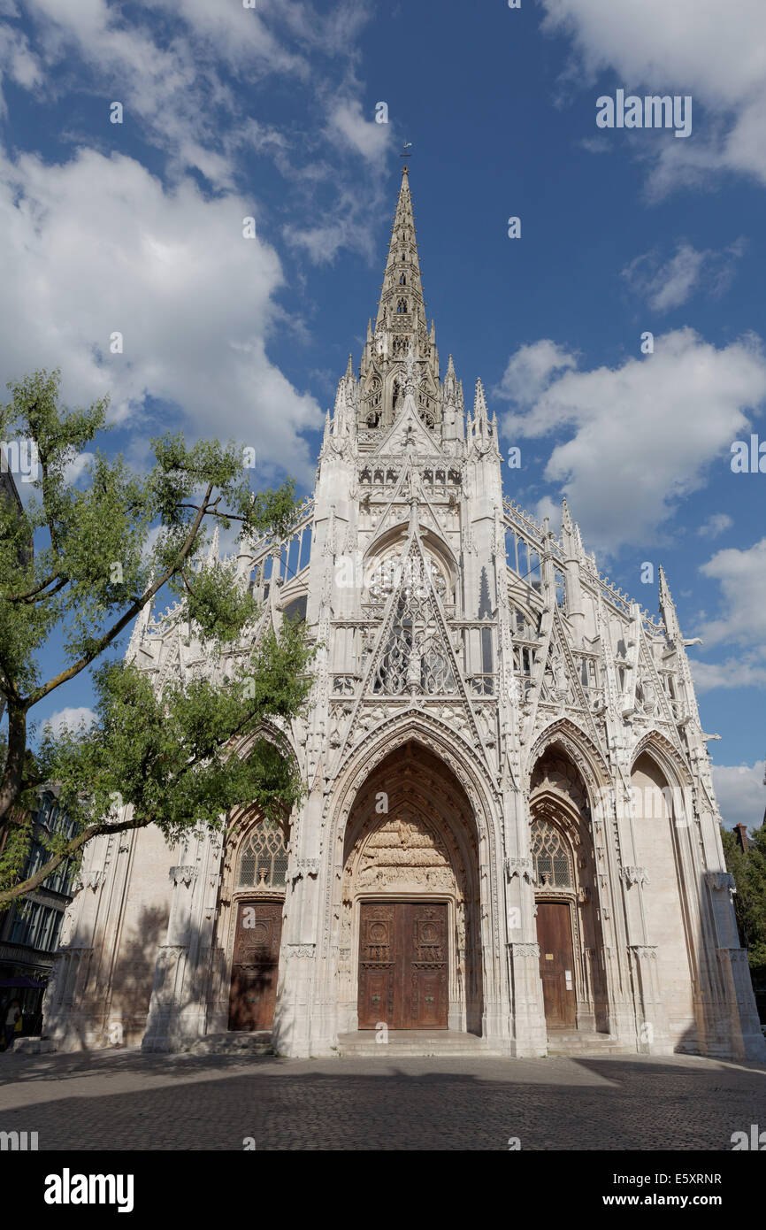 Pfarrei Kirche von Saint-Maclou, extravaganten Stil der Gotik, Rouen, Seine-Maritime, Haute-Normandie, Frankreich Stockfoto