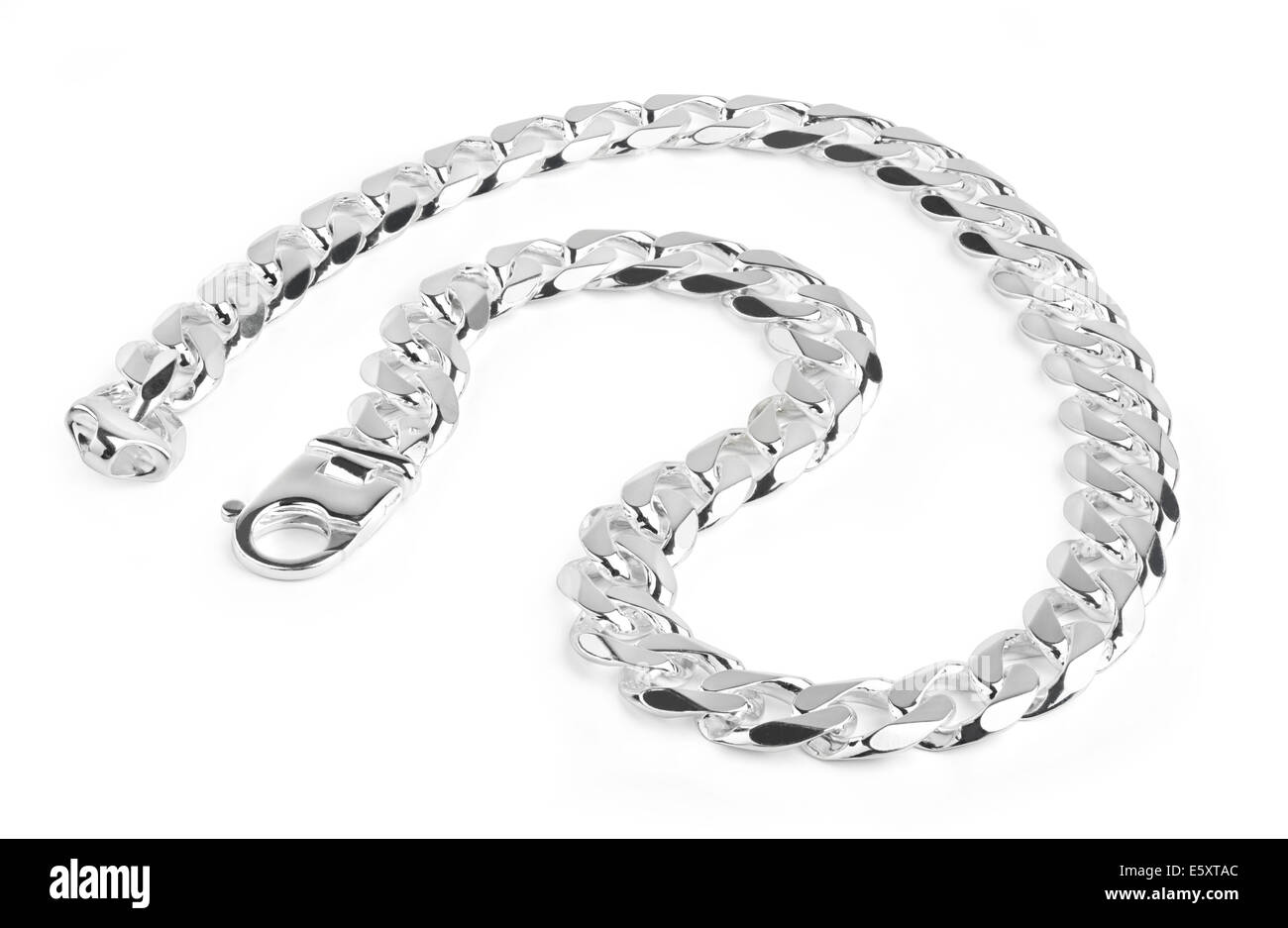 Schwere Silberkette des Mannes Stockfoto
