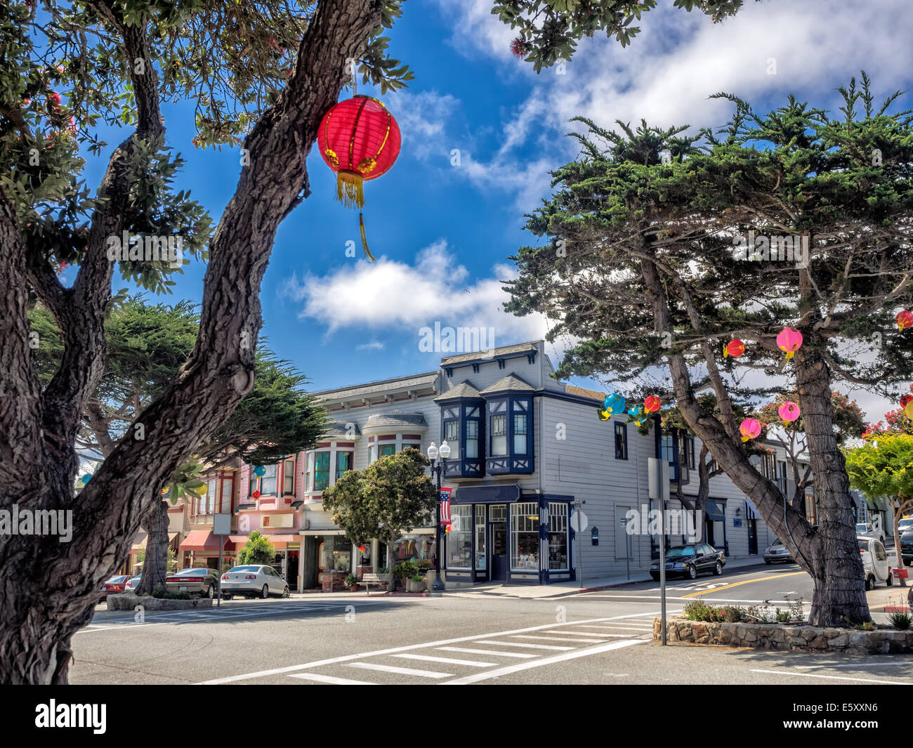 Alte Gebäude in Pacific Grove, Monterey, Kalifornien, USA Stockfoto
