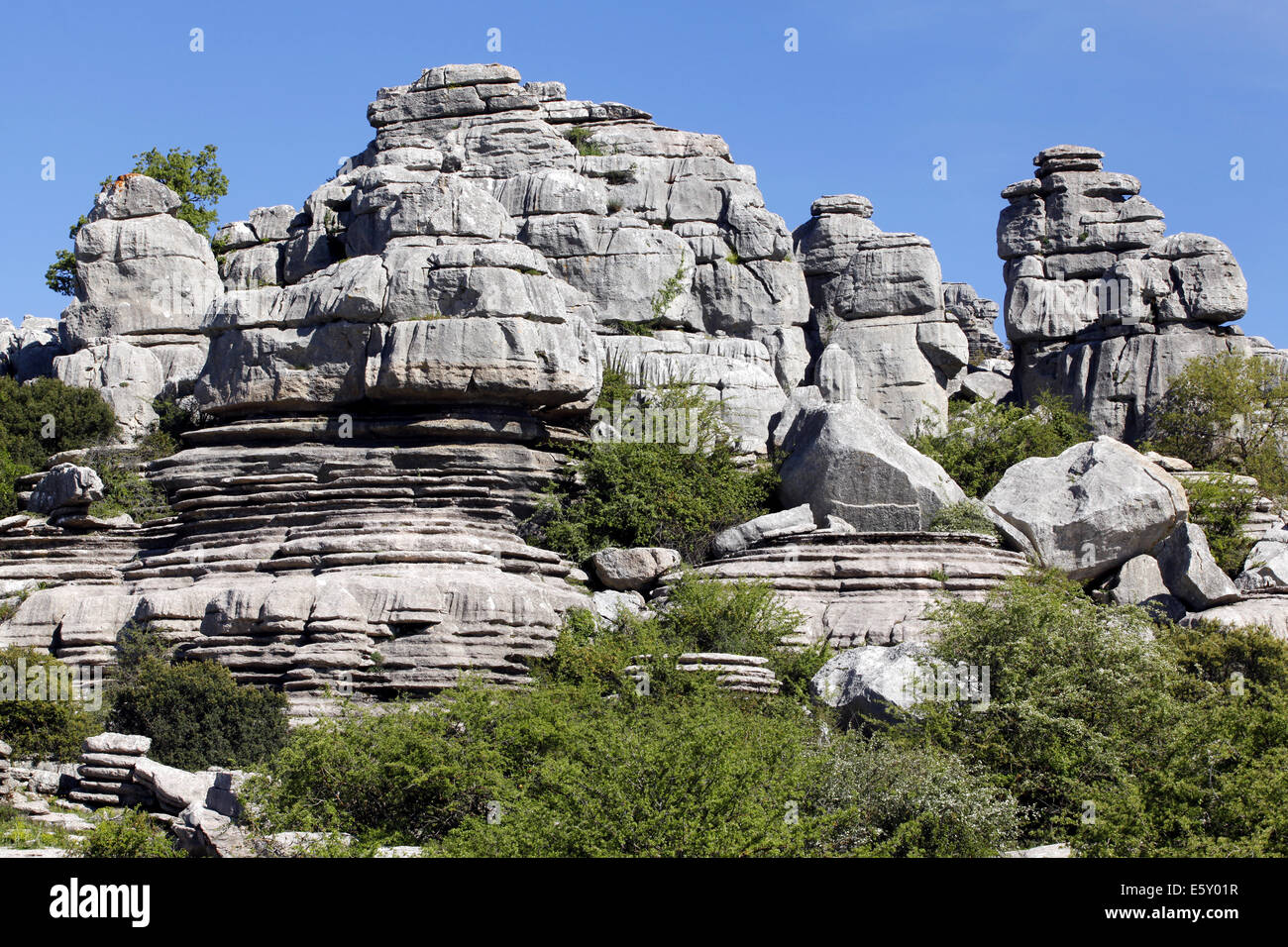 Naturschutzgebiet El Torcal de Antequera, Antequera, Málaga, Antequera, Málaga, Andalusien, Spanien, Europa Stockfoto
