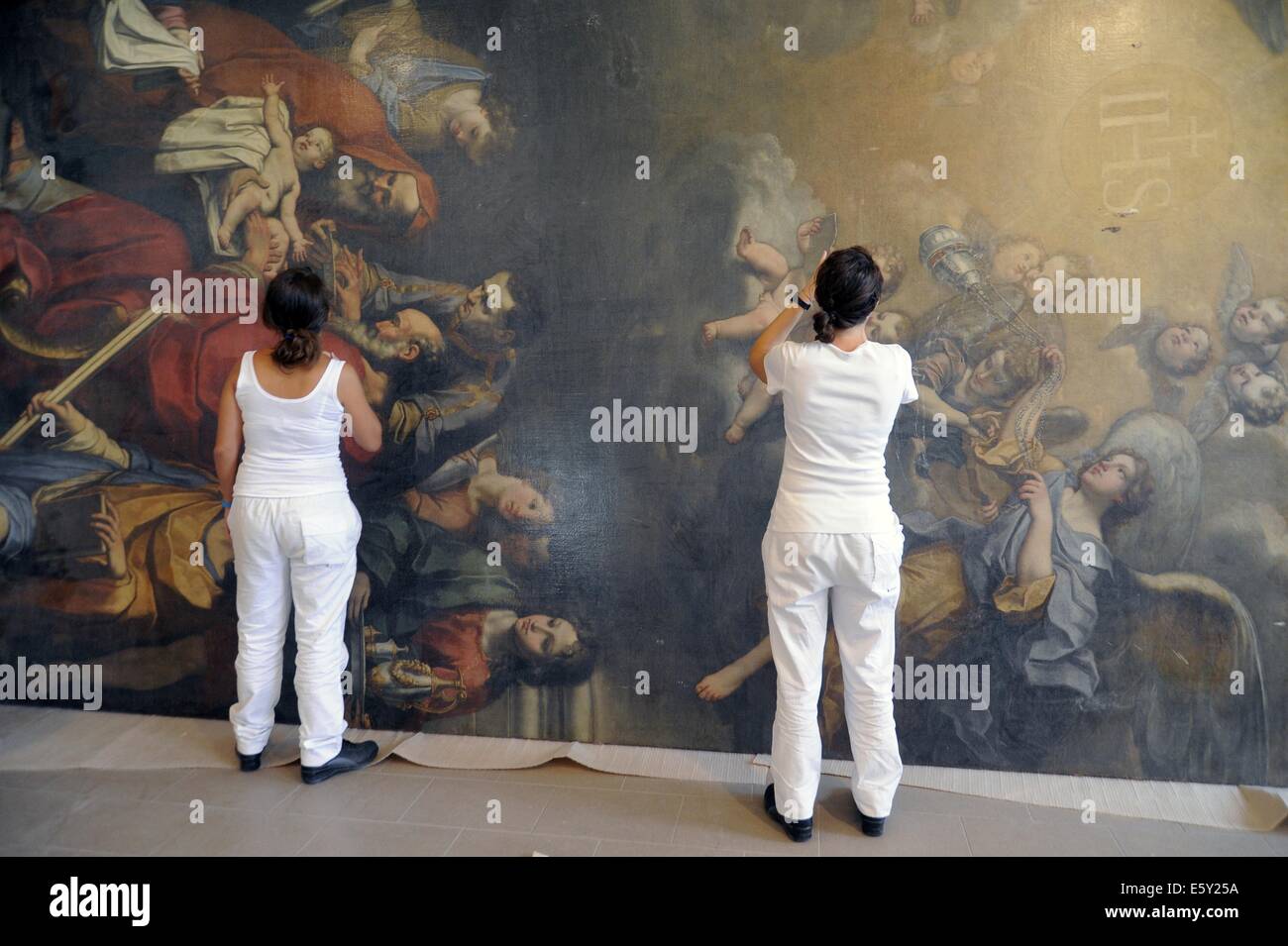 Sassuolo (Emilia-Romagna, Italien) Restaurierung des Kulturerbes durch Erdbeben beschädigt, im Jahr 2012 Stockfoto