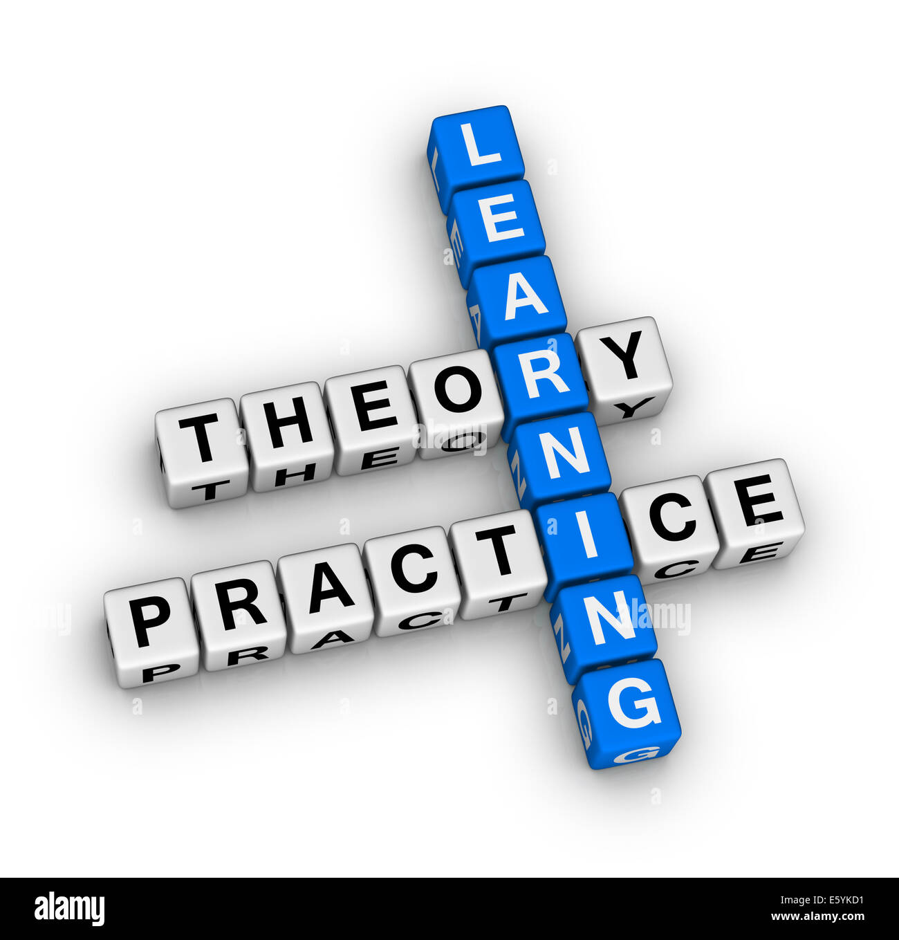 lernen - Theorie und Praxis Kreuzworträtsel Stockfoto