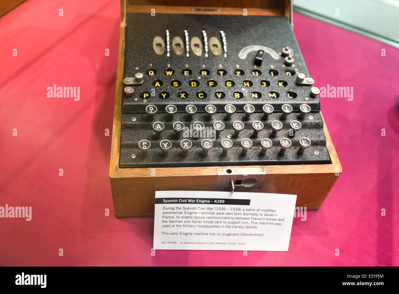 Spanischer Bürgerkrieg Chiffriermaschine Enigma K-289 Stockfoto