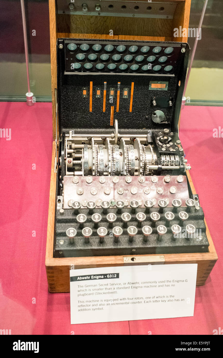 Deutsche Abwehr-Enigma-Chiffriermaschine G-312 aus dem zweiten Weltkrieg Stockfoto
