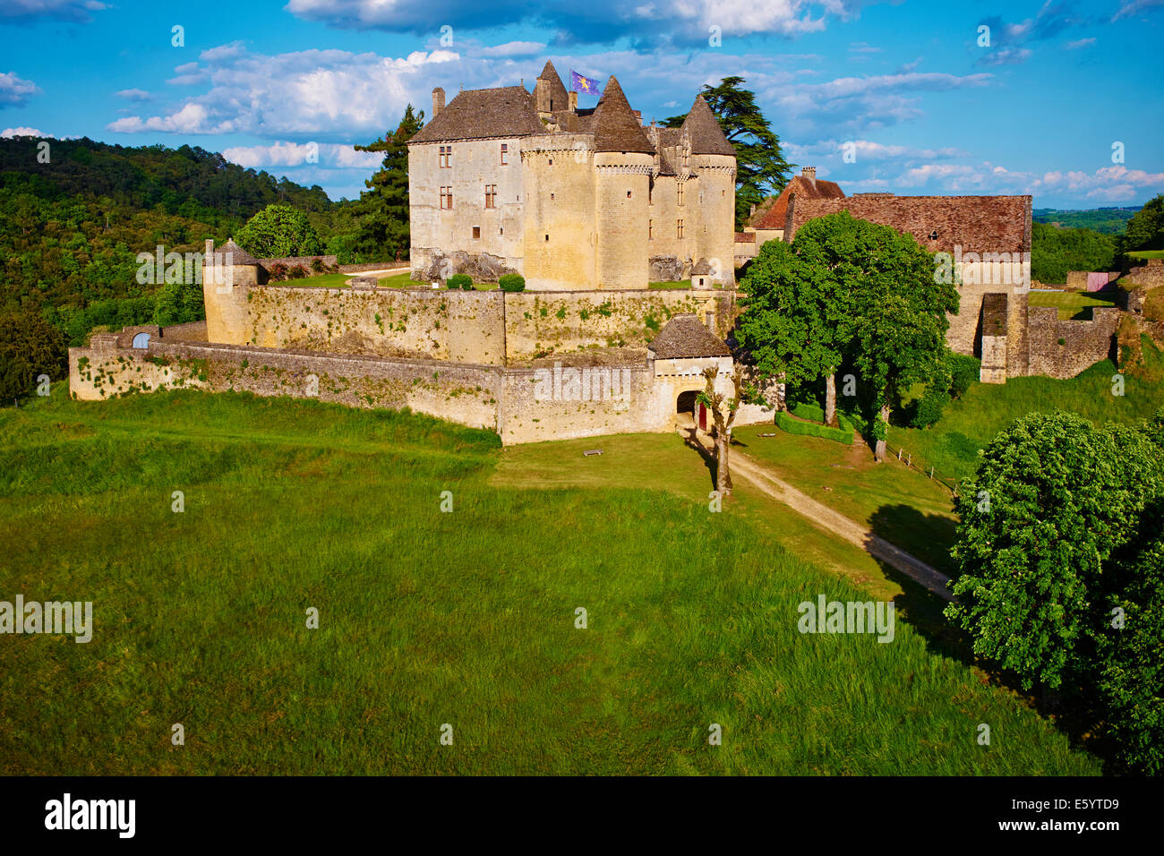 Frankreich, Aquitaine, Dordogne, Perigord Noir, Dordogne-Tal, Sainte-mondäner, Fenelon Burg Stockfoto