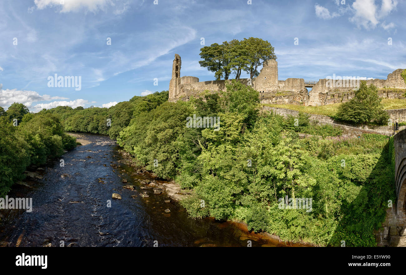 Barnard Schloß und den Fluss Tees Stockfoto