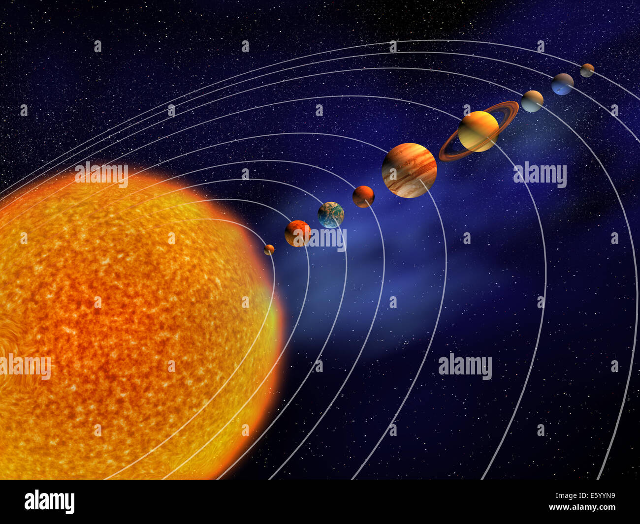 Sonnensystem - ist dies eine 3d Render-illustration Stockfoto