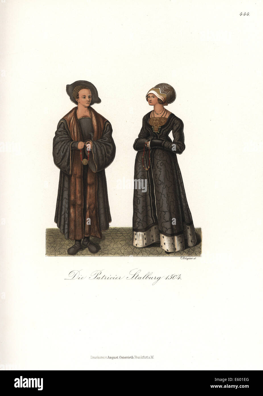 Deutsches Kostüm des Adels, 1504. Stockfoto