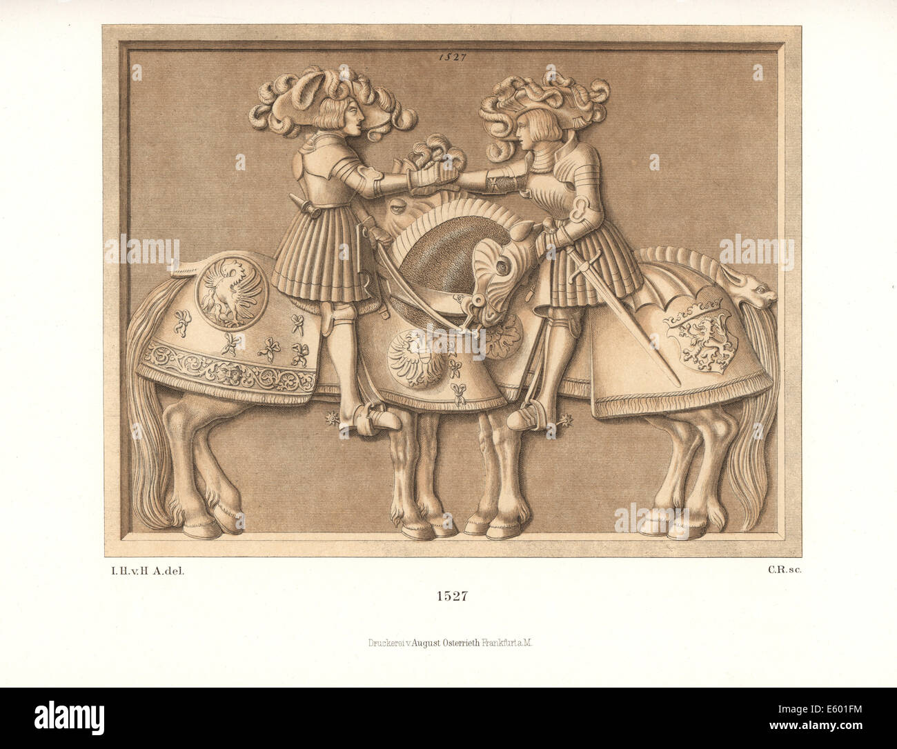 Heiligen römischen Emperor Charles V und sein Bruder Ferdinand, aus dem 16. Jahrhundert. Stockfoto