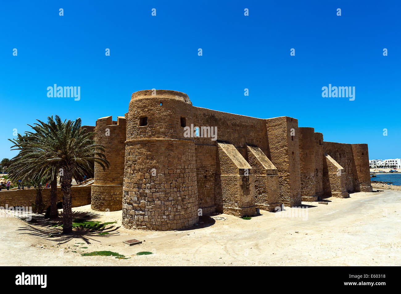 Afrika, Nordafrika, Maghreb, Süd-Tunesien, Djerba Insel. Governorat von Medenine. Houmt Souk. Festung Borj El Kebir. Stockfoto