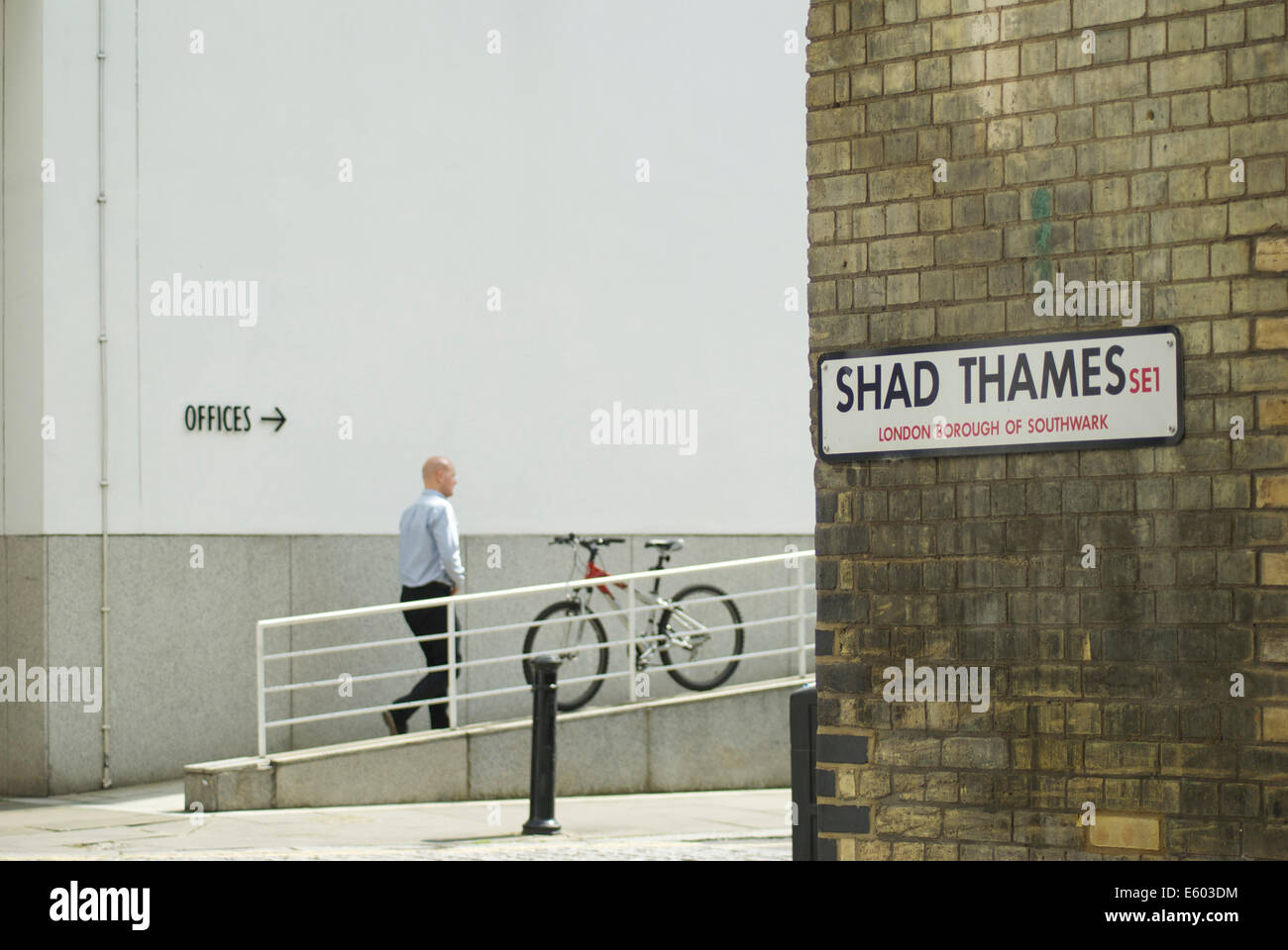 Straßenschild Shad Thames Street, London, SE1, UK Stockfoto