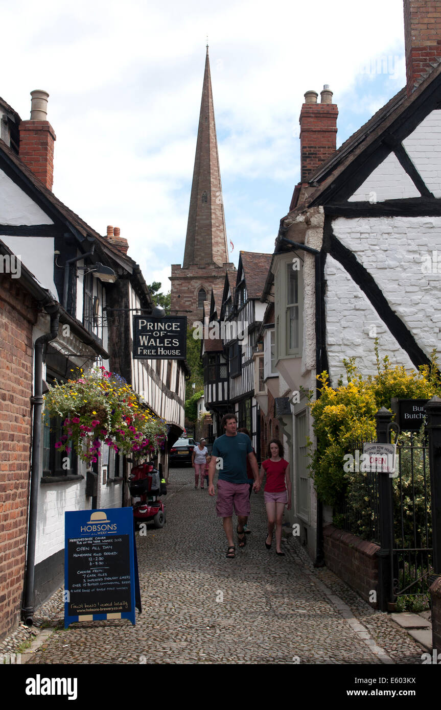 Church Lane, Ledbury, Herefordshire, England, Vereinigtes Königreich Stockfoto